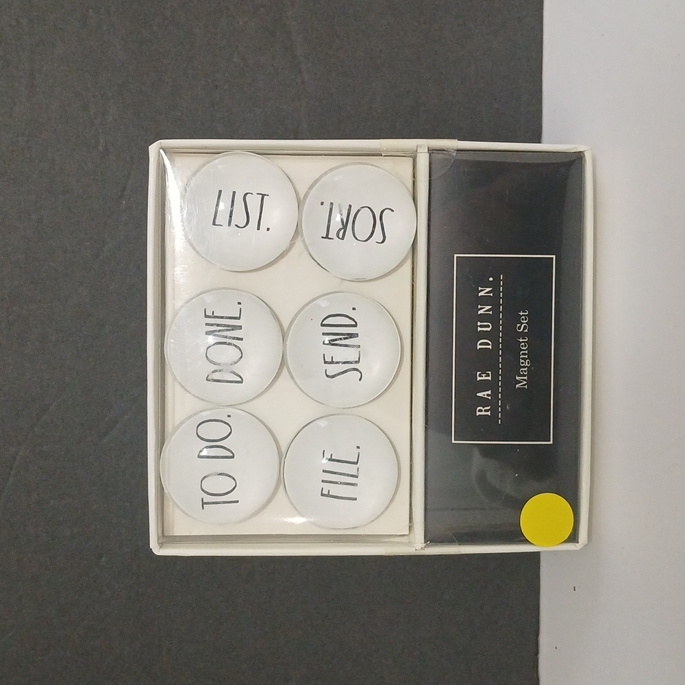 Rae Dunn 6 Piece Glass Dome Magnet New